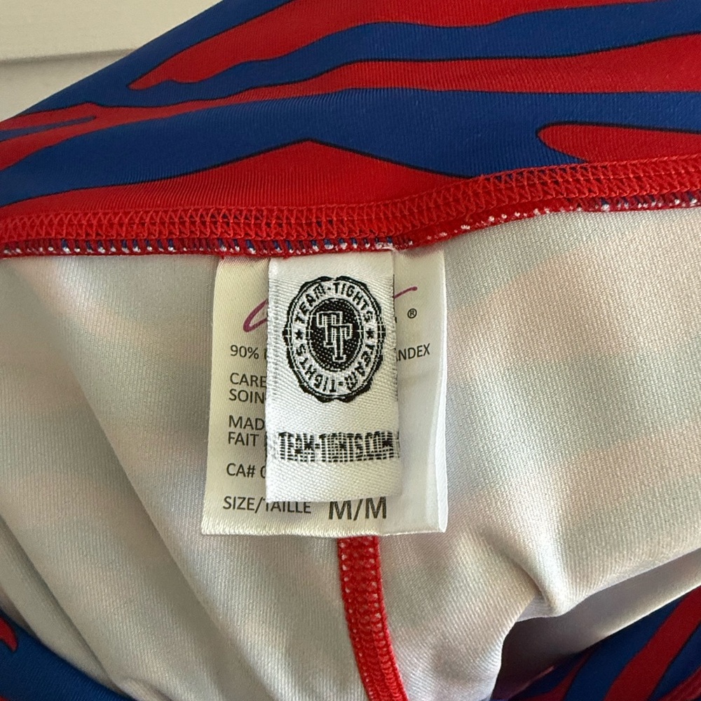 Zubaz Buffalo Bills High-Rise Red & Blue Zebra-Print Leggings - Picture 5 of 5